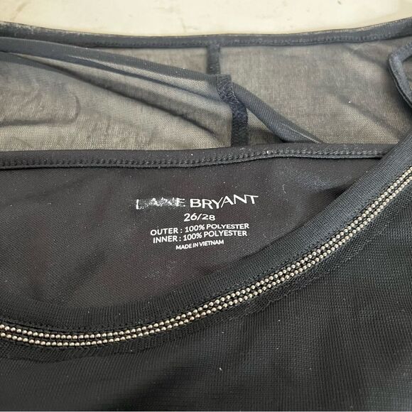 LANE BRYANT Sheer Black Top Tunic Tank Underneath Loose Fit Plus Size 26/28 - Picture 5 of 8